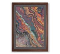 Fluid Agate Forms Abstract Framed Wall Art Print A4 (29.7×21cm) Walnut, Wall Decor for Living Room, Bedroom, Office & Home, Ready to Hang, Art Gift