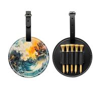 Fluid Art Black Printed Golf tee Storage Bag - for Men only, Durable PU Material, Easy to Carry, Enhance The Golf Experience