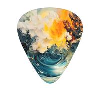 Fluid art Guitar picks in thin, medium, and thick sizes, 12-piece set, suitable for electric guitar and various instruments