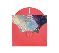Fluid Art Pattern Print Shimmer Blank Greeting Cards with Envelopes, Elegant DIY Invitations,Thank You Notes