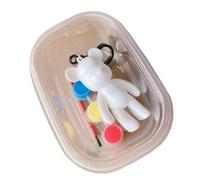Fluid Bear Keychain Set for Kids, Unique DIY Violent Bear Painting Toy, Safe Material, 1 Unit (Fluid, Paint, Pen, Box)