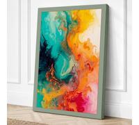Fluid Chaos Abstract Canvas Wall Art Print 30x20 Inch (76 x 51 cm)