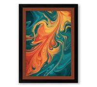 Fluid Convergence Abstract Framed Wall Art Print A1 (84.1×59.4cm) Black, Wall Decor for Living Room, Bedroom, Office & Home, Ready to Hang, Art Gift
