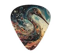 Fluid Crane Head Guitar picks in thin, medium, and thick sizes, 12-piece set, suitable for electric guitar and various instruments