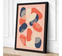 Fluid Geometry Abstract Canvas Wall Art Print 30x20 Inch (76 x 51 cm)