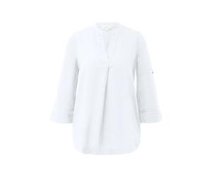 Fluid Linen Blend Blouse with 3/4 Sleeves and All-over Print Women's Brand s.Oliver Blanc 42