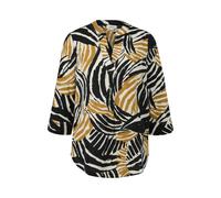Fluid Linen Blend Blouse with 3/4 Sleeves and All-over Print Women's Brand s.Oliver Jaune 46