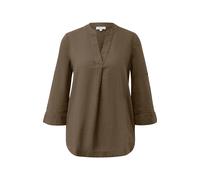 Fluid Linen Blend Blouse with 3/4 Sleeves and All-over Print Women's Brand s.Oliver Marron 34