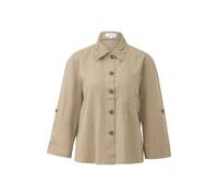 Fluid Linen Blend Blouse with Chest Pocket and 3/4 Sleeves Women's Brand s.Oliver Beige 42