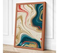 Fluid Motion Abstract Canvas Wall Art Print 30x20 Inch (76 x 51 cm)