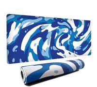 Fluid Pattern XXL Mouse Pad,Super Thick Waterproof Fluid Pattern Large Gaming Mousepad with Stitched Edge,Mouse Computer Desk Accessories,Non-Slip Base Mouse Keyboard Mat 800X400X4mm