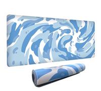 Fluid Pattern XXL Mouse Pad,Super Thick Waterproof Fluid Pattern Large Gaming Mousepad with Stitched Edge,Mouse Computer Desk Accessories,Non-Slip Base Mouse Keyboard Mat 800X400X4mm