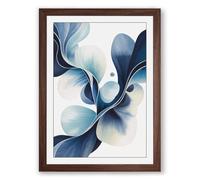 Fluid Petals Abstract Framed Wall Art Print A2 (59.4×42cm) Walnut, Wall Decor for Living Room, Bedroom, Office & Home, Ready to Hang, Art Gift