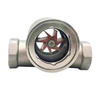 Fluid Quick-fit Sight Glass, 3/8" BSPP Female SS304 Stainless Steel Window Glass Sight Flow Indicator with Impeller 2.5 Mpa