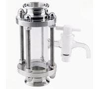 Fluid Quick-fit Sight Glass， Diopter with PTFE Taper 1.5" 2" Tri Clamp 38 51 mm Pipe Flow Sight Glass 304Stainless Steel Homebrew(51mm Pipe Od K64mm)