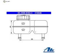 Expansion Tank, brake fluid for DAF OPEL VAUXHALL:44,55,K 180 C,55 Coupe