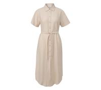 Fluid Shirt Dress in Viscose and Linen for Women COMMA Beige 40