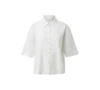 Fluid Short Sleeve Blouse in Mixed Linen with Shirt Collar for Women s.Oliver Blanc 36