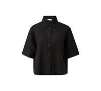 Fluid Short Sleeve Blouse in Mixed Linen with Shirt Collar for Women s.Oliver Noir 40