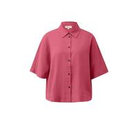 Fluid Short Sleeve Blouse in Mixed Linen with Shirt Collar for Women s.Oliver Rose 44