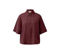 Fluid Short Sleeve Blouse in Mixed Linen with Shirt Collar for Women s.Oliver Rouge 36