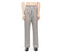 fluid silk baton stripe pleated piping lounge pant - male - Tom Ford - Straight Trousers - Multicolor - W32 - Trousers W32