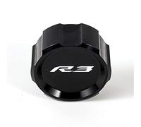 Fluid Tank part Fluid Cylinder Cover For Y-AMAHA YZF R3 YZF-R3 ABS 2015 2016 2017 2018 2020 Motorcycle Accessorie Rear Brake Oil Reservoir Cap(Black- Silver)
