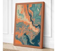 Fluid Undercurrents Abstract Canvas Wall Art Print 18x12 Inch