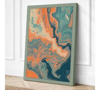 Fluid Undercurrents Abstract Canvas Wall Art Print 24x16 Inch