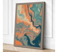Fluid Undercurrents Abstract Canvas Wall Art Print 30x20 Inch