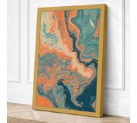 Fluid Undercurrents Abstract Canvas Wall Art Print 30x20 Inch