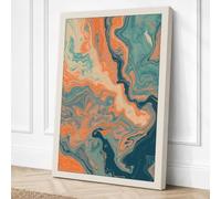 Fluid Undercurrents Abstract Canvas Wall Art Print 30x20 Inch