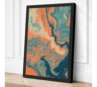 Fluid Undercurrents Abstract Canvas Wall Art Print 36x24 Inch