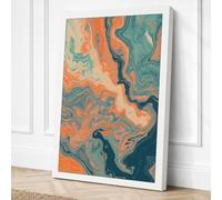 Fluid Undercurrents Abstract Canvas Wall Art Print 36x24 Inch