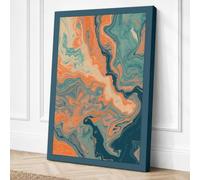 Fluid Undercurrents Abstract Canvas Wall Art Print 36x24 Inch
