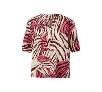 Fluid Viscose Blend Blouse with Ruffles and All-Over Print Round Neck Loose Fit Women's s.Oliver Rose 40
