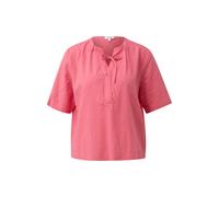 Fluid Viscose Blend Blouse with Ruffles and All-Over Print Round Neck Loose Fit Women's s.Oliver Rose 38