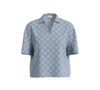 Fluid Viscose Blouse with V-Neck and All-Over Print Coastal Shirt Collar Women s.Oliver Bleu 40
