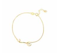 FLUIDABLE Betsy 18K Gold Plated 925 Sterling Silver Real Freshwater Pearl Solitaire Bracelet For Women, June Birthstone Pearls Chain Link Bracelet, Gift For Anniversary Birthday Mother's Day