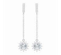 FLUIDABLE Moissanite Earrings, 2 Carat (1ct x2) Solitaire Cluster Simulated Diamond Dangle Drop Earring For Women, 925 Sterling Silver, Gift Anniversary Valentine's Day(Betty)