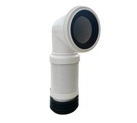 Fluidmaster 90 Degree White Flexible Waste Pipe Connector 4" (400-730mm), Adjustable Pan Connector For Waste Pipes
