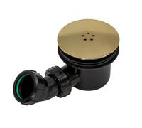 Fluidmaster 90mm Hi-Flow Shower Trap/Drain - Brushed Brass & Black - Stylish & Efficient Shower Drain