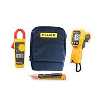 Fluke 323 True-RMS Digital Clamp Meter, 62 MAX+ IR Thermometer, 1AC Volt Detector/Voltstick & C115 Protective Case F (Combo Set KITZ)