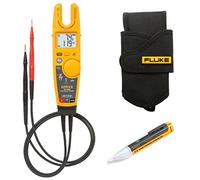 Fluke Ergonomic T6-1000 Open Fork Tester with True-RMS and FieldSense Technology Kit4F Fluke H5 - Rugged, Fabric Holster, with Belt Loop & Storage Space for Test Leads & 1AC Voltage Indicator Kit