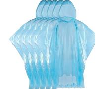 FLULPZU 5 Pack Disposable Rain Ponchos, Waterproof Ponchos Emergency Waterproof with Drawstring and Hood, Suitable for Festivals, Camping, Hiking and Everyday Commute