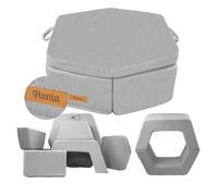 Flumi Kids Toddlers Modular Foam Play Sofa - Convertible Sectional Playroom Furniture with Washable Covers, 6-Pc Set (Grey Boucle)