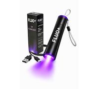 FLUO + UV Lamp, 365nm UV Torch LED Black Light Ultraviolet Rechargeable Battery for Fluorescent Tracers Dog Cat Mat Urine Detector Checks Money