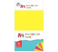 Fluorescent A4 Cardstock - 297mm x 210mm - Assorted Neon Colours - 10 Sheets/Pack