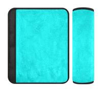 Fluorescent Blue Cyan Aqua Solid Pure Plain 2 pcs Shoulder pad More Comfort Driving for Auto funda para cinturón de carro