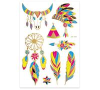 Fluorescent Bronze Flower Arm - Arm Stickers, Waterproof Arm in Realistic Styles with Glow | Glow in the os Fluorescent